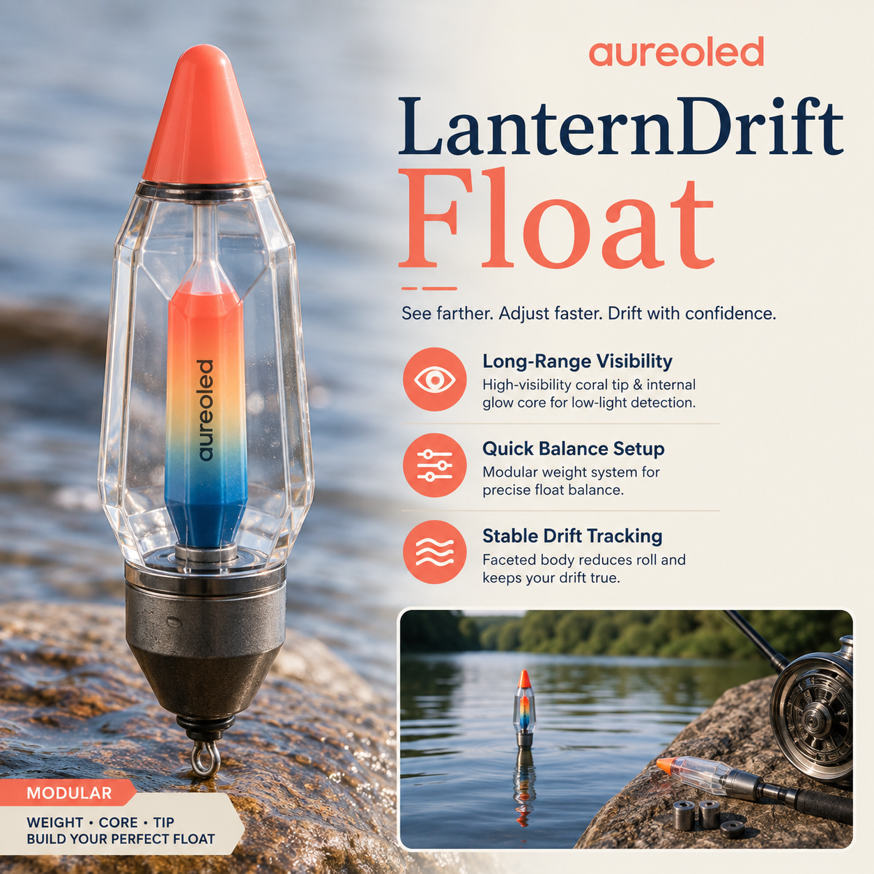 Aureoled™ LanternDrift Illuminated Fishing Float