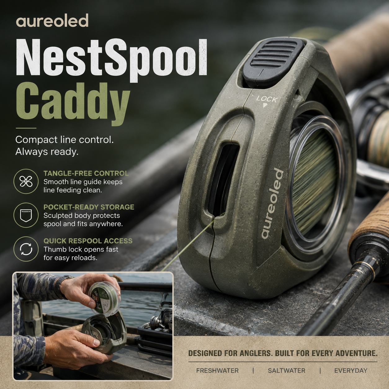 Aureoled™ NestSpool Compact Line Caddy