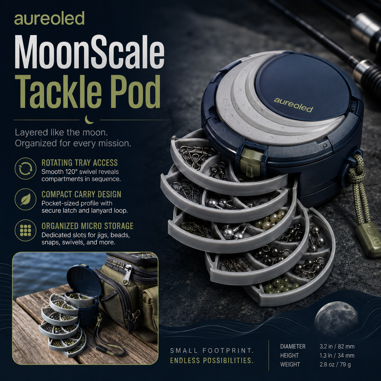 Aureoled™ MoonScale Layered Tackle Pod