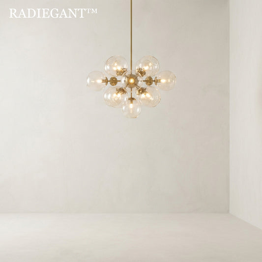 ✧Radiegant™ THE ASTRA-CORE MOLECULAR CHANDELIER "Light naturally seeks to expand. Rather than trapping it, we built a metallic nucleus that allows illumination to radiate outward in a perfect, symmetrical burst of clarity."